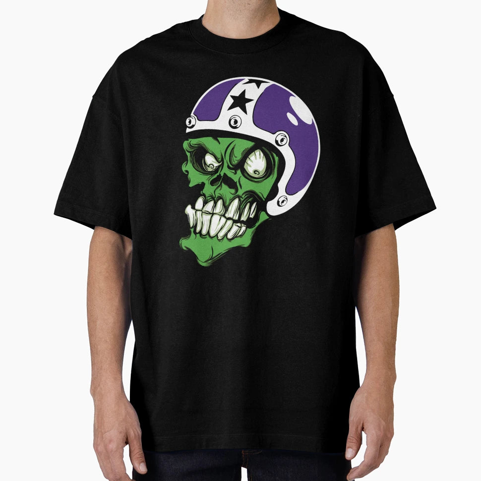 Crazy Skull Helmet T-Shirt - Fun Novelty Design Men Women - T-Shirt, Sweatshirt, Hoodie