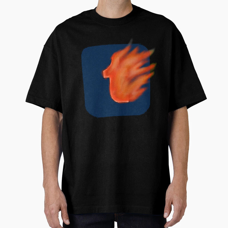Flaming Tumblr Icon T-Shirt - Minimalist Print Men Women - T-Shirt, Sweatshirt, Hoodie