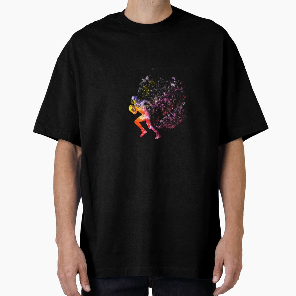 Colorful Football Player Running Touchdown T-Shirt - Trendy Graphic Unisex - T-Shirt, Sweatshirt, Hoodie