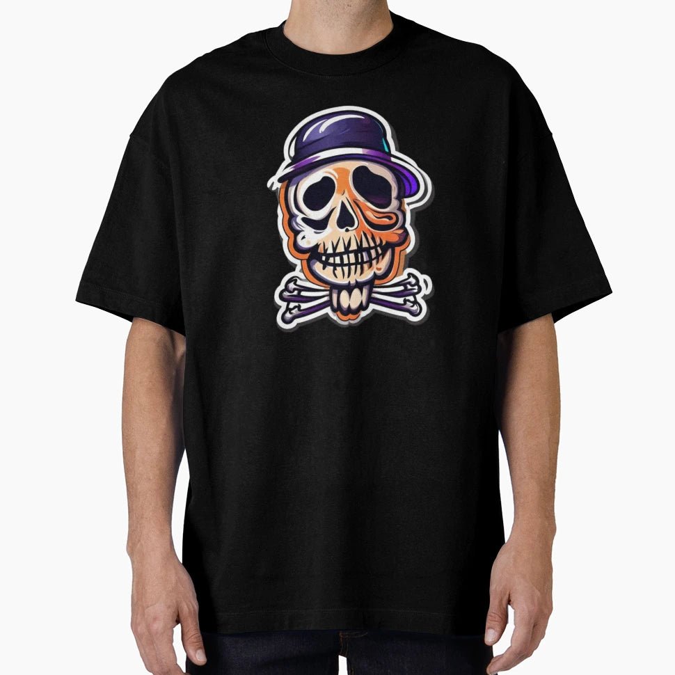 Scary Funny Halloween Skeleton Skull T-Shirt - Graphic Print for Adults - T-Shirt, Sweatshirt, Hoodie