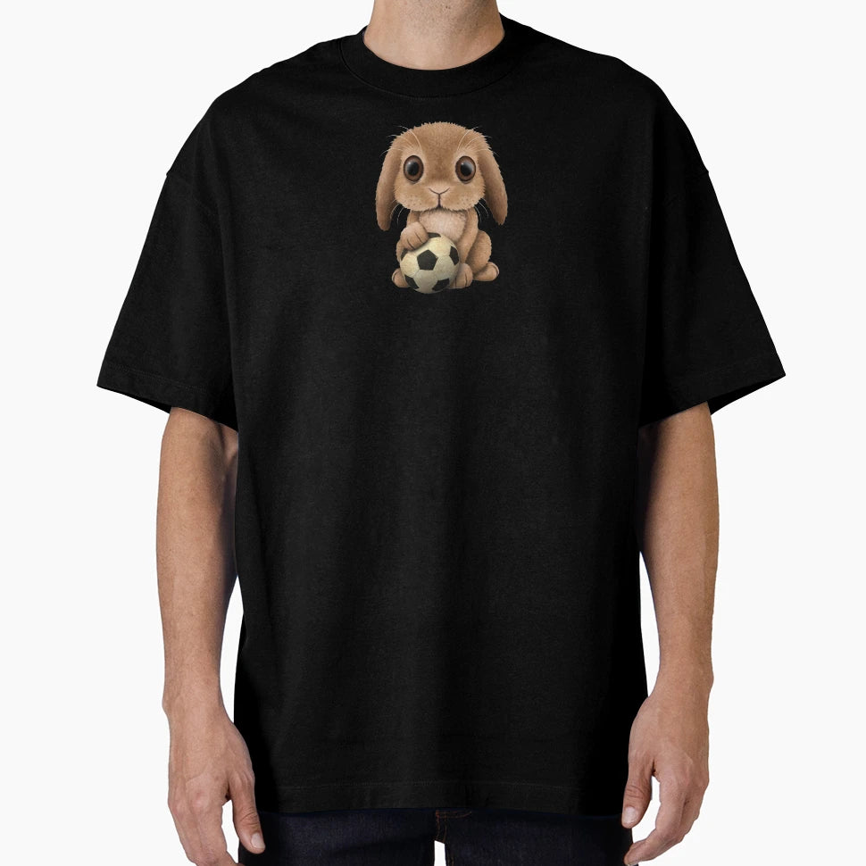 Bunny Football Soccer Ball T-Shirt - Graphic Print Unisex - T-Shirt, Sweatshirt, Hoodie