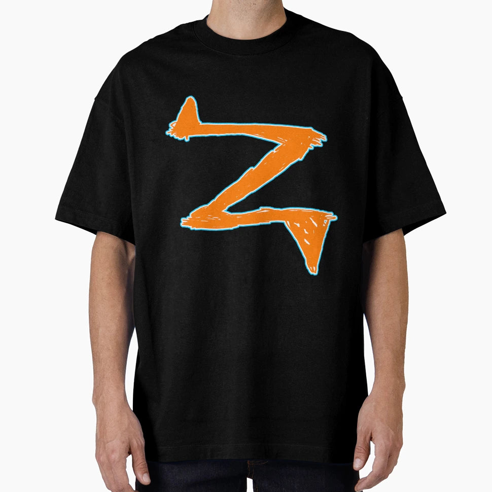 Grunge Z Logo Safety Orange And Sky T-Shirt - Streetwear Style Men Women - T-Shirt, Sweatshirt, Hoodie
