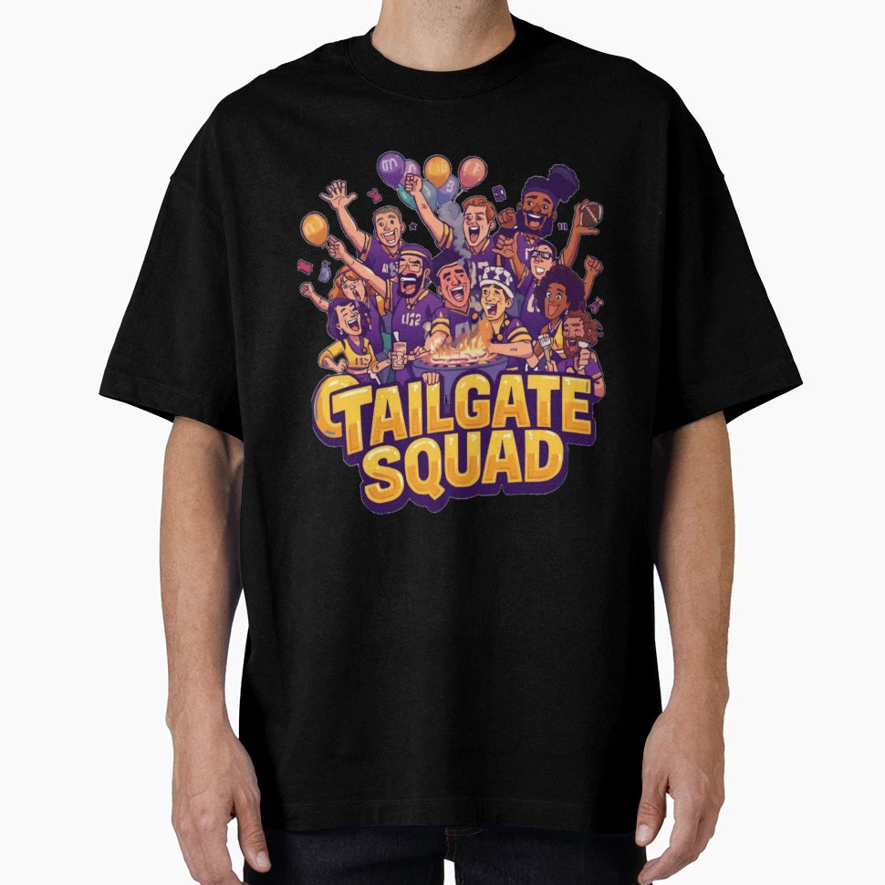 Copy Tailgate Squad Fun Purple T-Shirt - Fun Novelty Design for Adults - T-Shirt, Sweatshirt, Hoodie