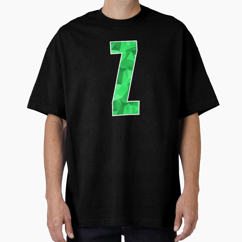 Letter Z Monogram Letter Art Green T-Shirt - Novelty Apparel for Adults - T-Shirt, Sweatshirt, Hoodie