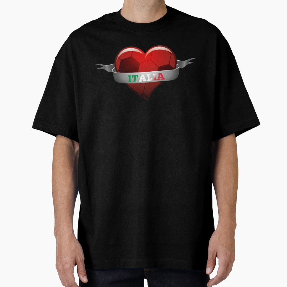 Italia Italy Soccer Heart T-Shirt - Unique Graphic for Adults - T-Shirt, Sweatshirt, Hoodie