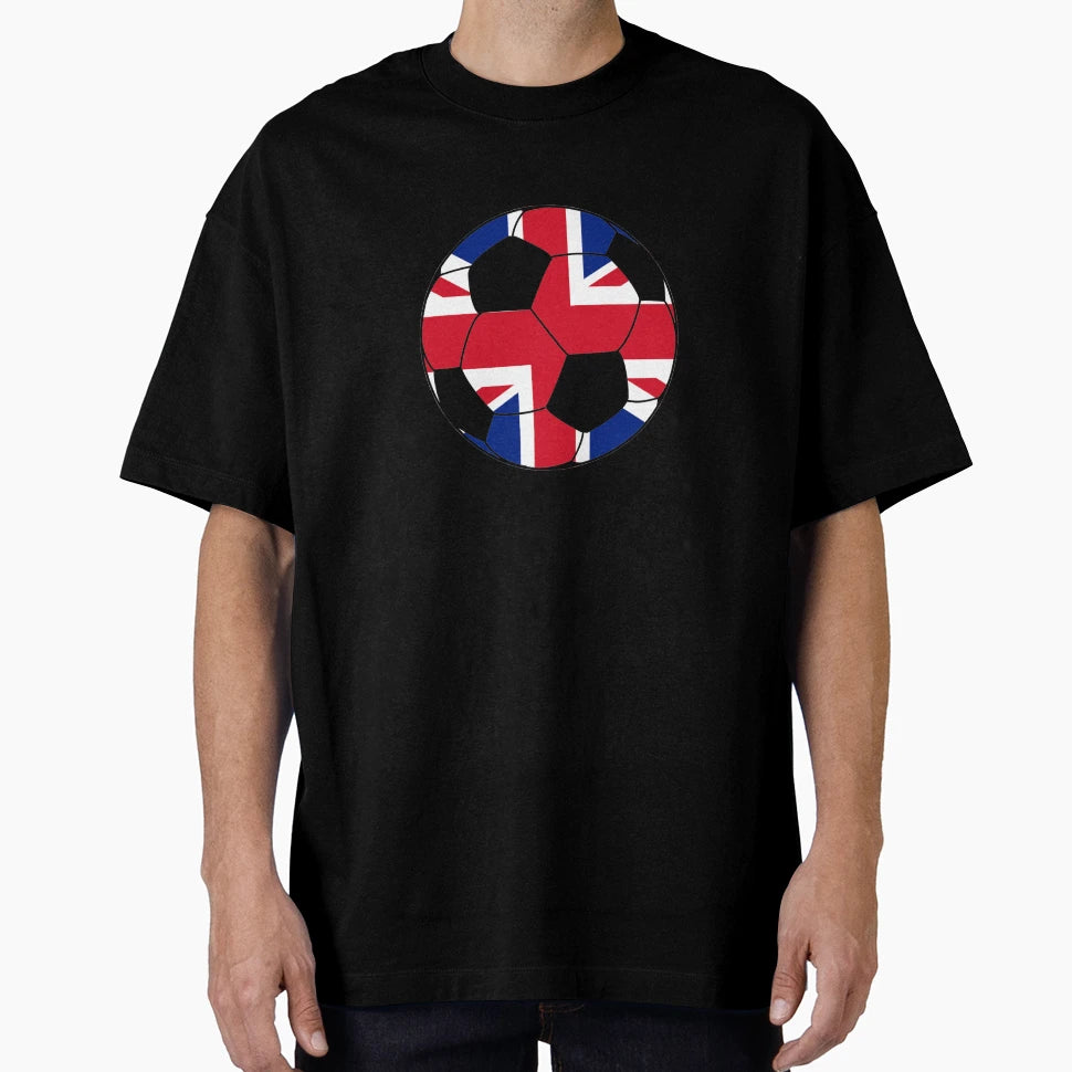 English Soccer British Flag Soccer Ball T-Shirt - Unique Graphic Unisex - T-Shirt, Sweatshirt, Hoodie