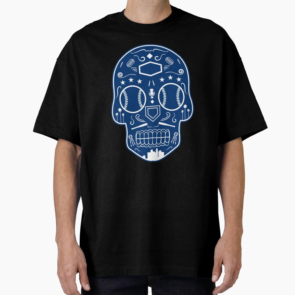 Los Angeles Baseball Sugar Skull T-Shirt - Trendy Graphic for Adults - T-Shirt, Sweatshirt, Hoodie