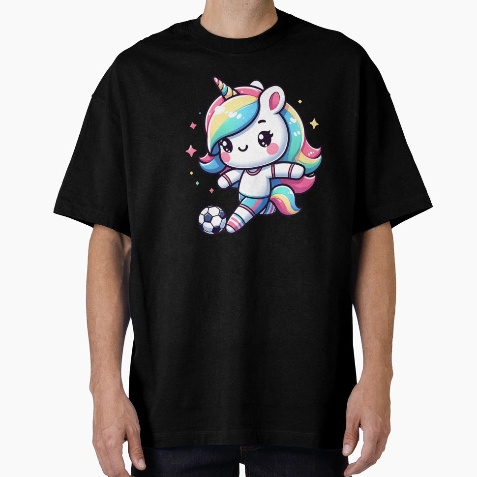 Kawaii Unicorn Soccer Player T-Shirt - Fun Novelty Design for Adults - T-Shirt, Sweatshirt, Hoodie