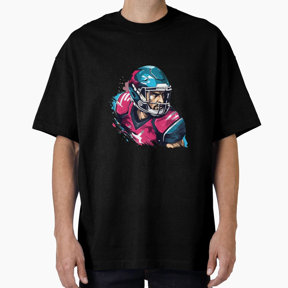 Artistic Cartoon Football Player T-Shirt - Trendy Graphic for Adults - T-Shirt, Sweatshirt, Hoodie