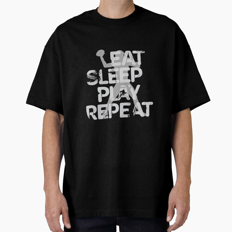 Eat Sleep Play Repeat American T-Shirt - Fun Novelty Design for Adults - T-Shirt, Sweatshirt, Hoodie
