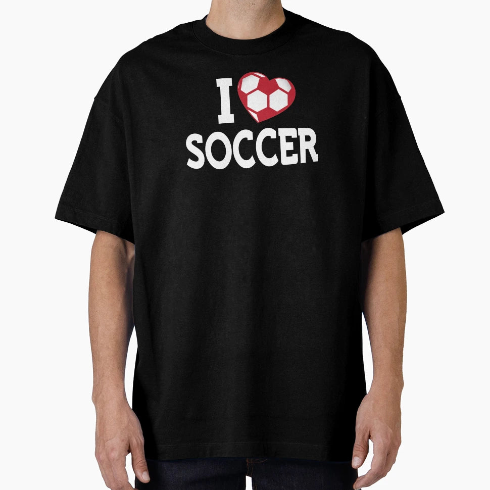 I Love Soccer Black Alt2 T-Shirt - Aesthetic Graphic Men Women - T-Shirt, Sweatshirt, Hoodie