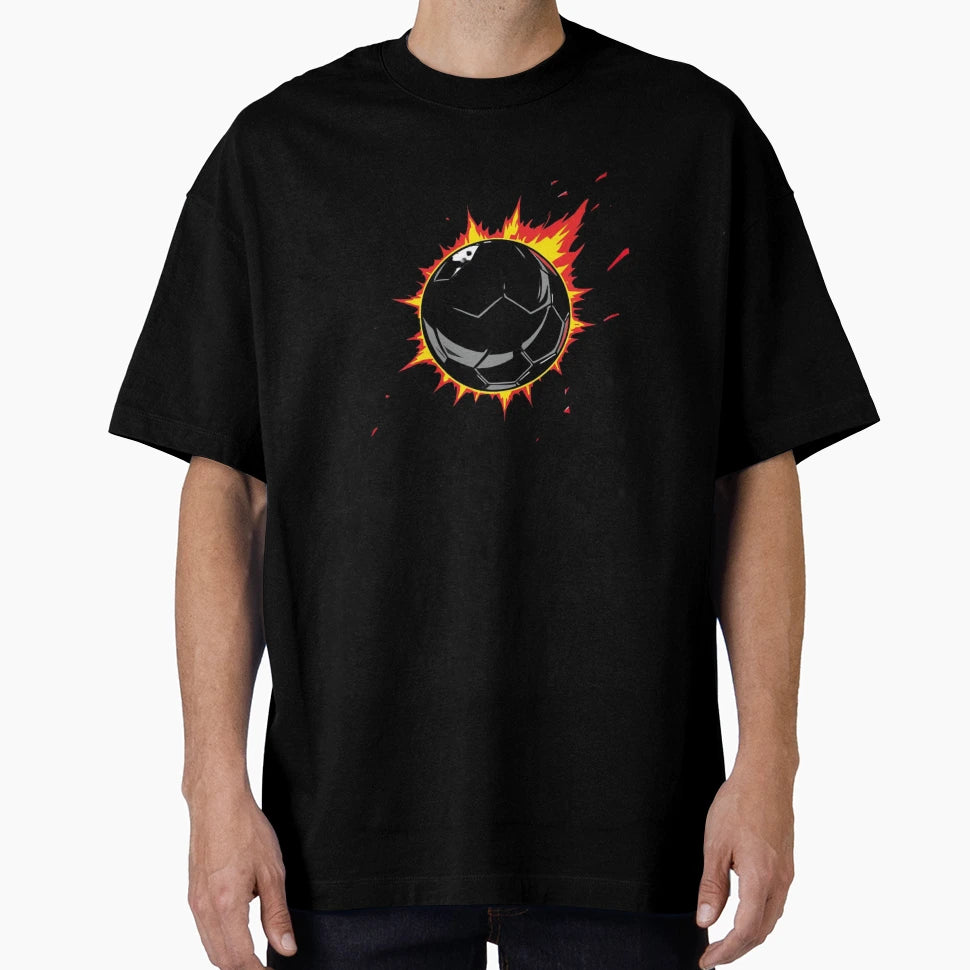 Explosive Soccer Impact Fiery Ball T-Shirt - Custom Art Print Men Women - T-Shirt, Sweatshirt, Hoodie