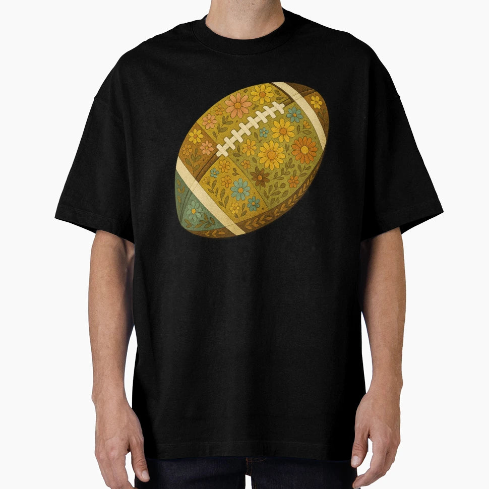 Floral Football Autumn Boho Game Day T-Shirt - Custom Art Print for Adults - T-Shirt, Sweatshirt, Hoodie