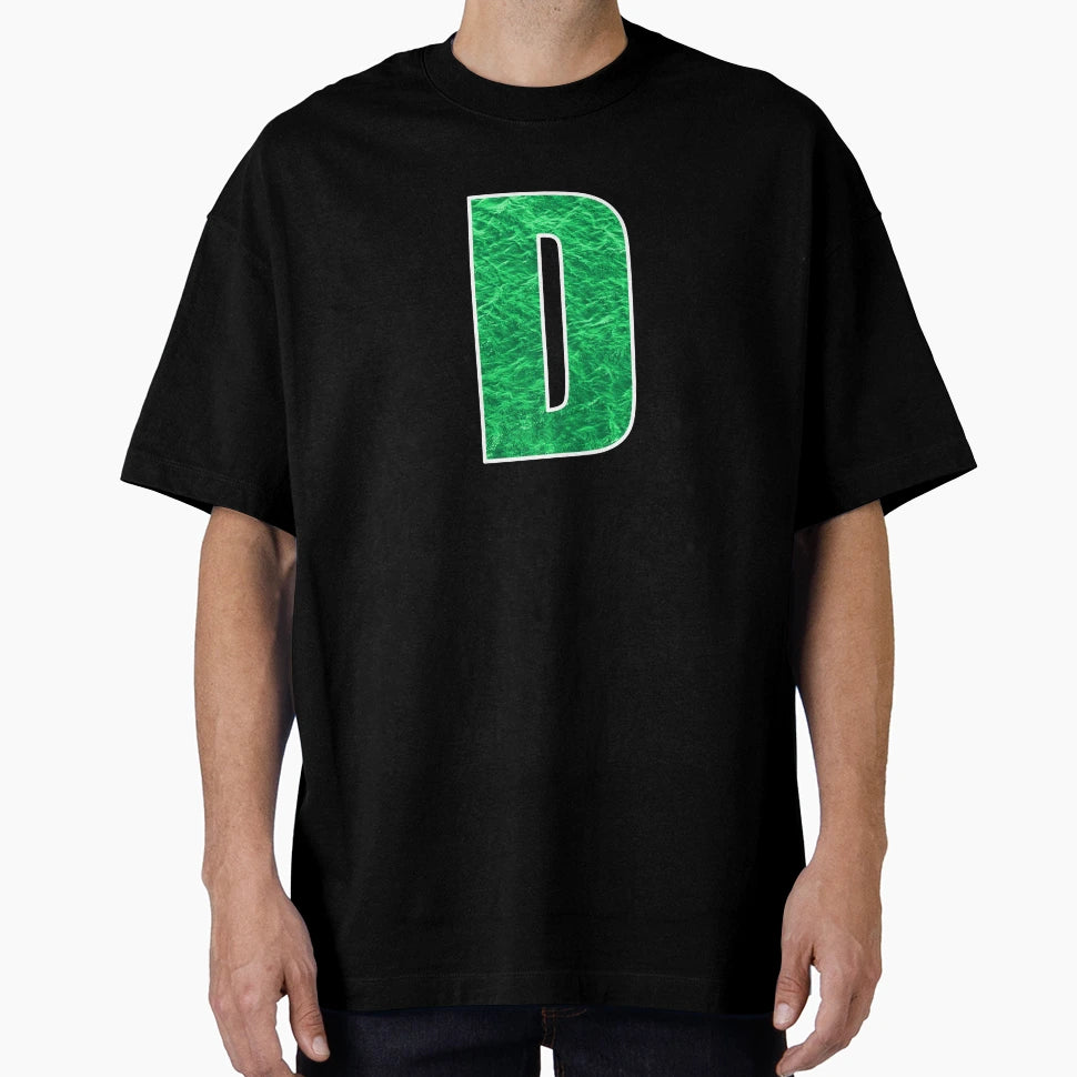 Letter D Green Water Wave Ocean Art T-Shirt - Minimalist Print Men Women - T-Shirt, Sweatshirt, Hoodie