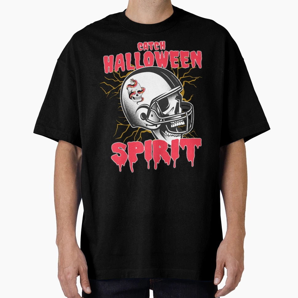 Catch Halloween Spirit Football T-Shirt - Fun Novelty Design Men Women - T-Shirt, Sweatshirt, Hoodie