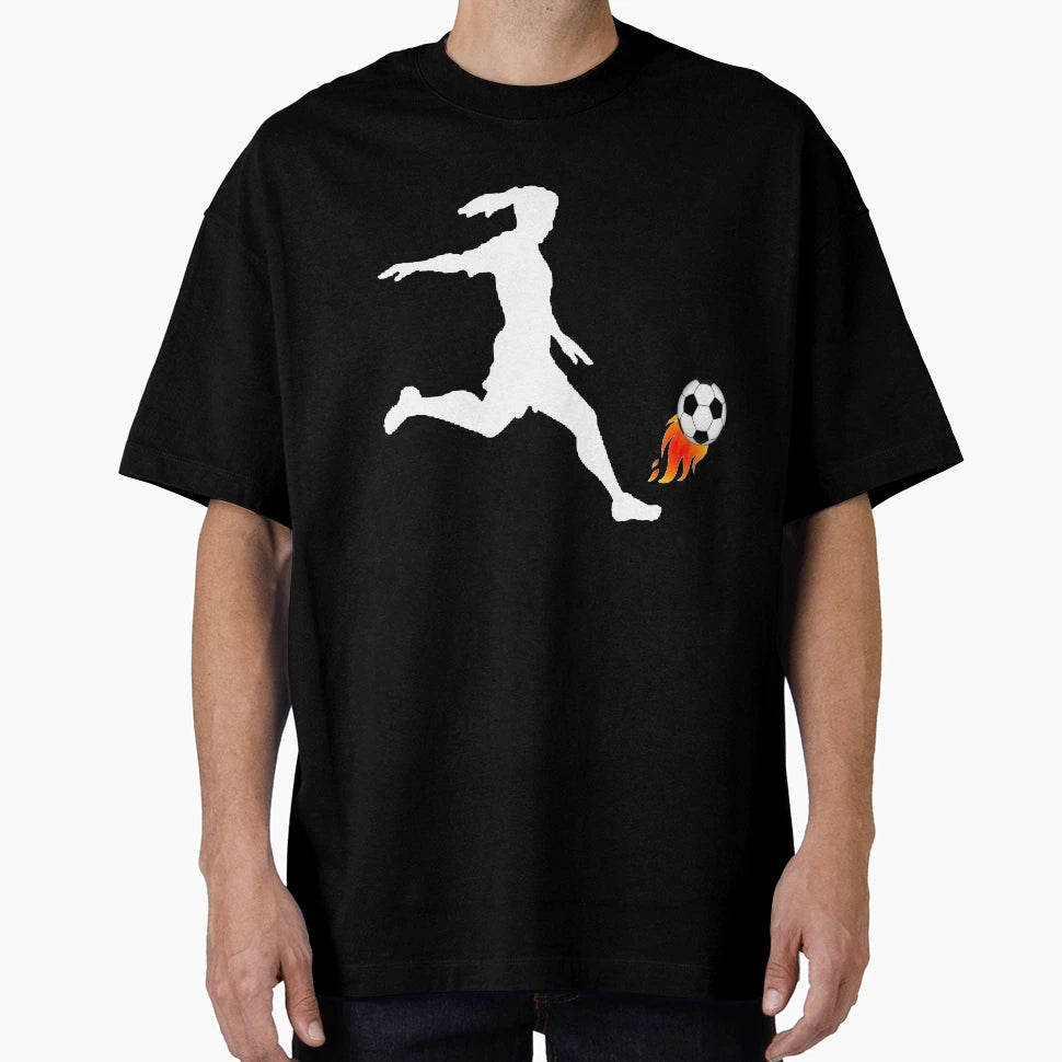 Womens Soccer Fire T-Shirt - Fun Novelty Design for Adults - T-Shirt, Sweatshirt, Hoodie