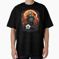 Skeleton Football Soccer Halloween T-Shirt - Aesthetic Graphic Unisex - T-Shirt, Sweatshirt, Hoodie
