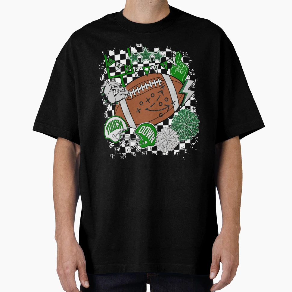 Distressed Bulldog Football T-Shirt - Streetwear Style Unisex - T-Shirt, Sweatshirt, Hoodie
