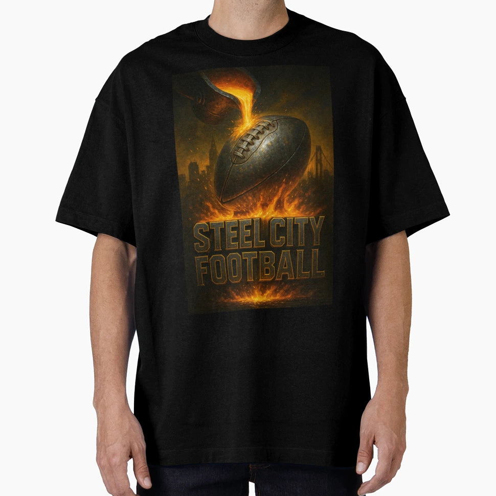 Steel City Football V3 T-Shirt - Custom Art Print Men Women - T-Shirt, Sweatshirt, Hoodie