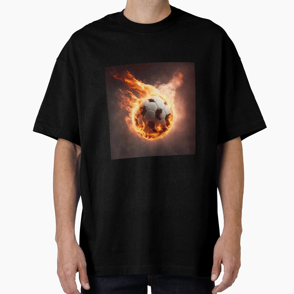 Soccer Ball Fire T-Shirt - Minimalist Print Unisex - T-Shirt, Sweatshirt, Hoodie