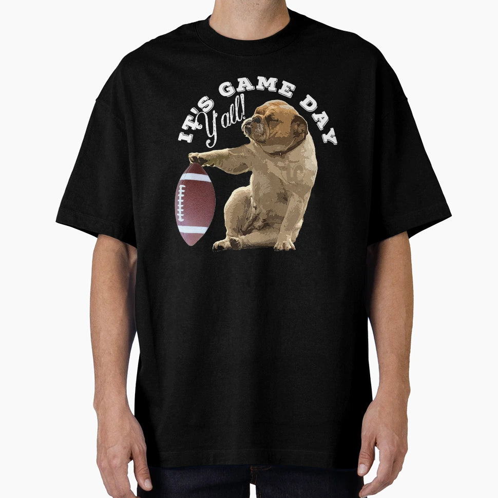 Bulldog Football Game Day English T-Shirt - Fun Novelty Design for Adults - T-Shirt, Sweatshirt, Hoodie