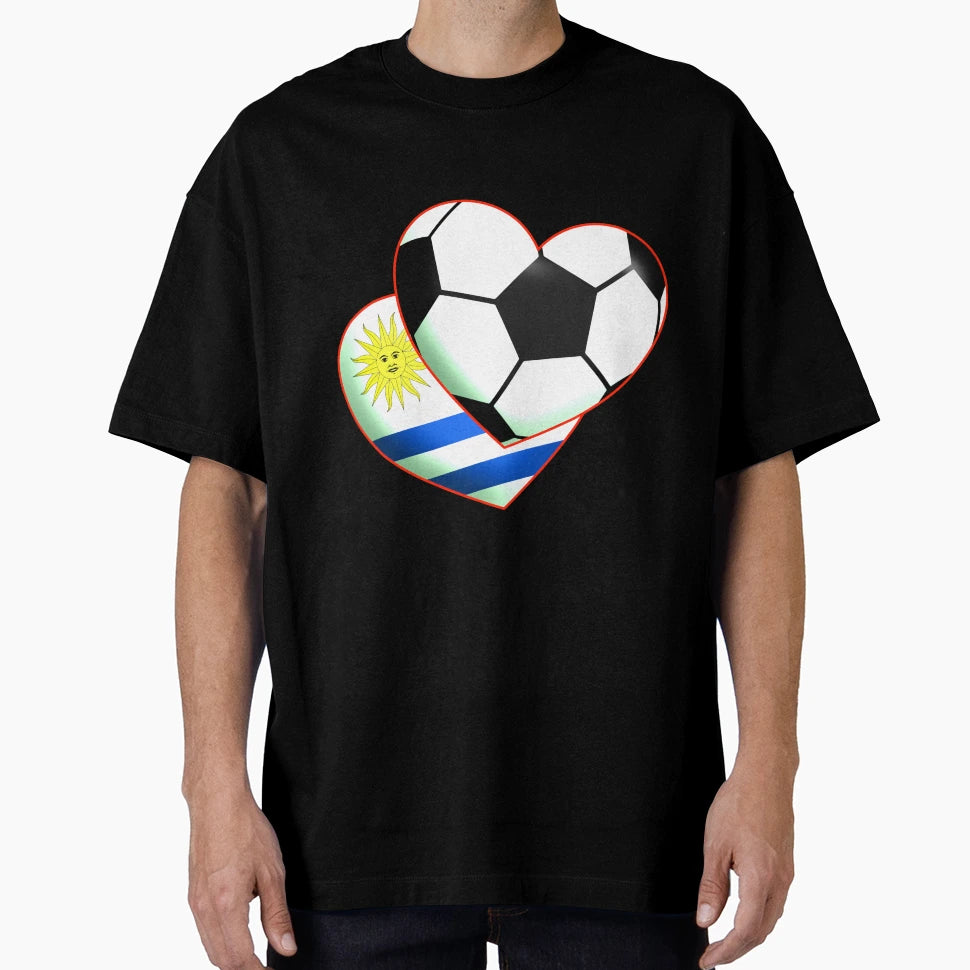 Football Heart Uruguay T-Shirt - Minimalist Print Unisex - T-Shirt, Sweatshirt, Hoodie