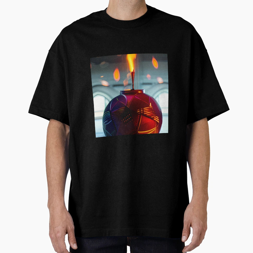 Round Metalic Fantasy Candle T-Shirt - Unique Graphic for Adults - T-Shirt, Sweatshirt, Hoodie