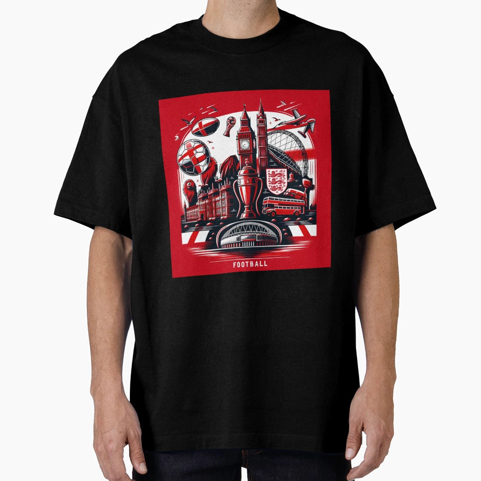 England Football Artwork T-Shirt - Unique Graphic for Adults - T-Shirt, Sweatshirt, Hoodie
