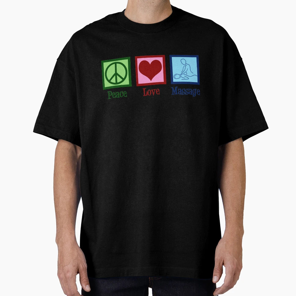 Peace Love Massage Therapy T-Shirt - Graphic Print Men Women - T-Shirt, Sweatshirt, Hoodie