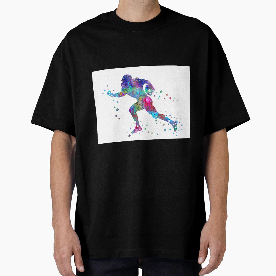 American Football Player Watercolor T-Shirt - Fun Novelty Design Unisex - T-Shirt, Sweatshirt, Hoodie