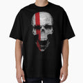 Halftone Skull Red Stripe T-Shirt - Unique Graphic Men Women - T-Shirt, Sweatshirt, Hoodie