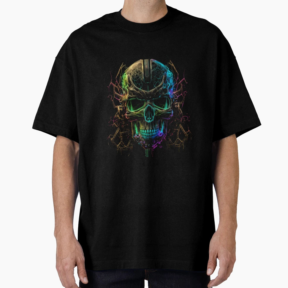 Neon Skull Rgb Strong Muscular T-Shirt - Casual Everyday Wear Men Women - T-Shirt, Sweatshirt, Hoodie