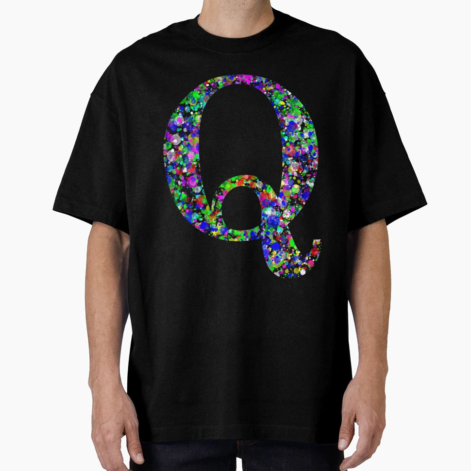 Letter Q Paint Splatter T-Shirt - Minimalist Print Unisex - T-Shirt, Sweatshirt, Hoodie