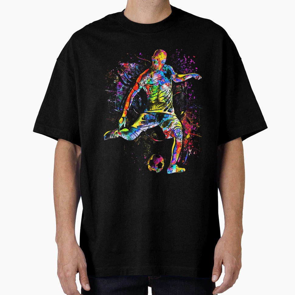 Play Soccer Colorful Soccer Player Goal T-Shirt - Graphic Print for Adults - T-Shirt, Sweatshirt, Hoodie