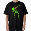 Halloween Dabbing Skeleton Football T-Shirt - Minimalist Print Men Women - T-Shirt, Sweatshirt, Hoodie