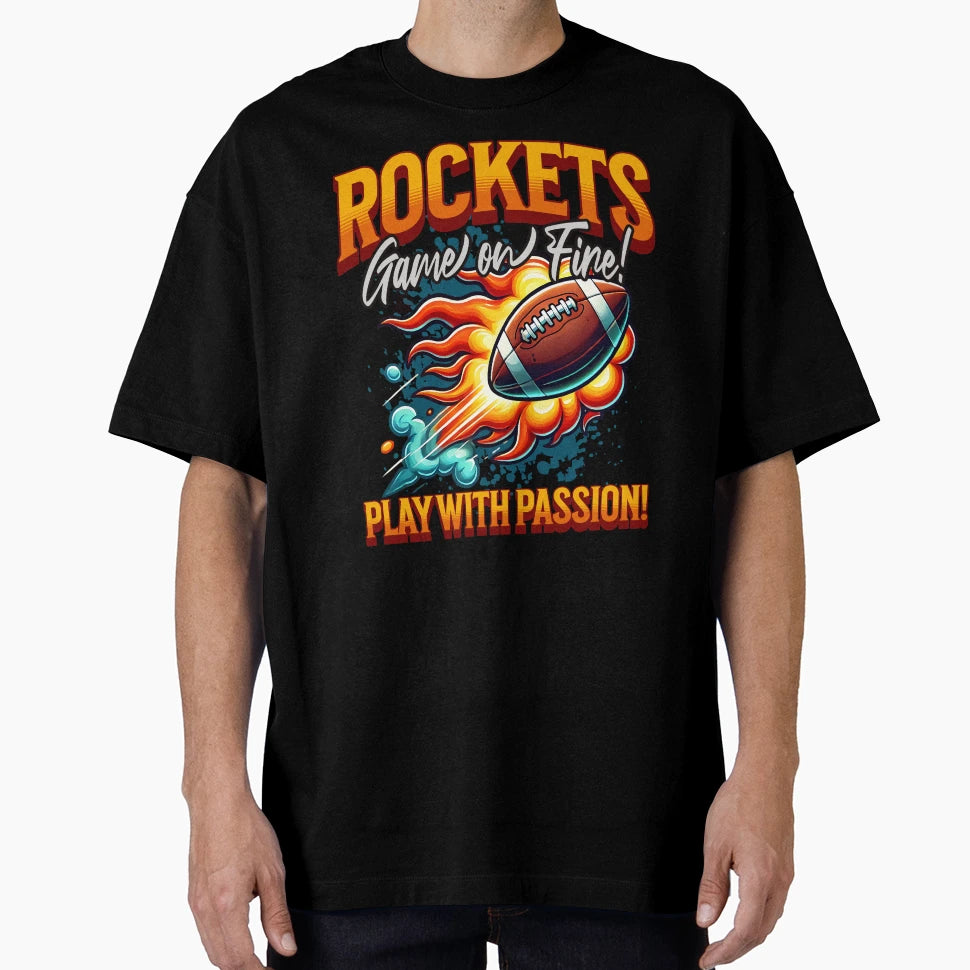 Rockets Game Fire T-Shirt - Minimalist Print for Adults - T-Shirt, Sweatshirt, Hoodie