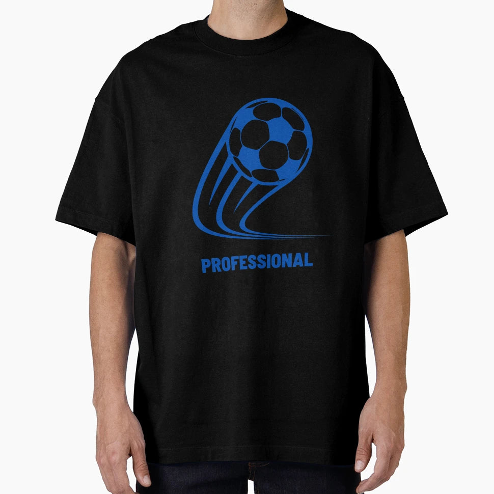 Football Blue Ball Curve T-Shirt - Custom Art Print for Adults - T-Shirt, Sweatshirt, Hoodie