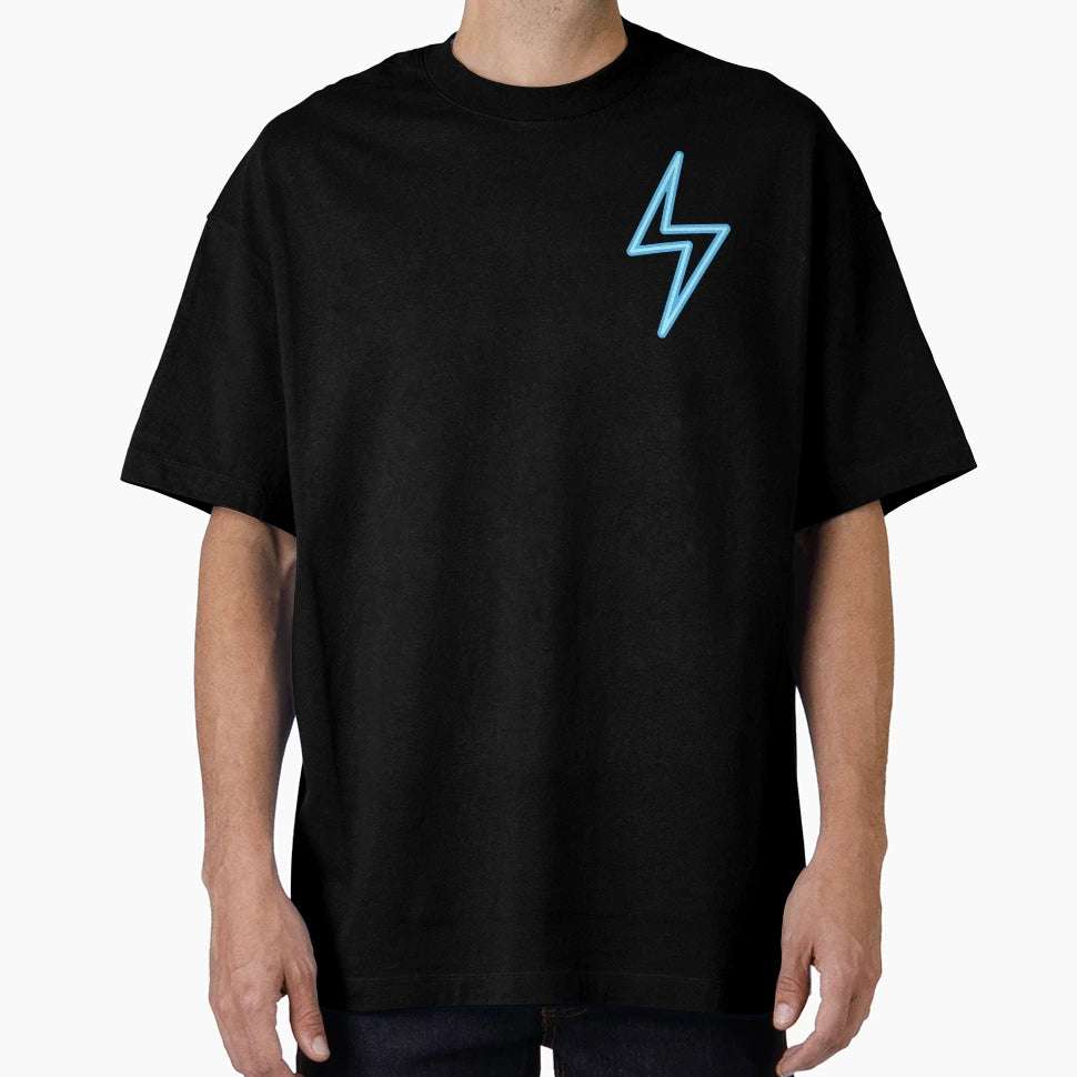 Blue Neon Lightning Bolt T-Shirt - Aesthetic Graphic Unisex - T-Shirt, Sweatshirt, Hoodie