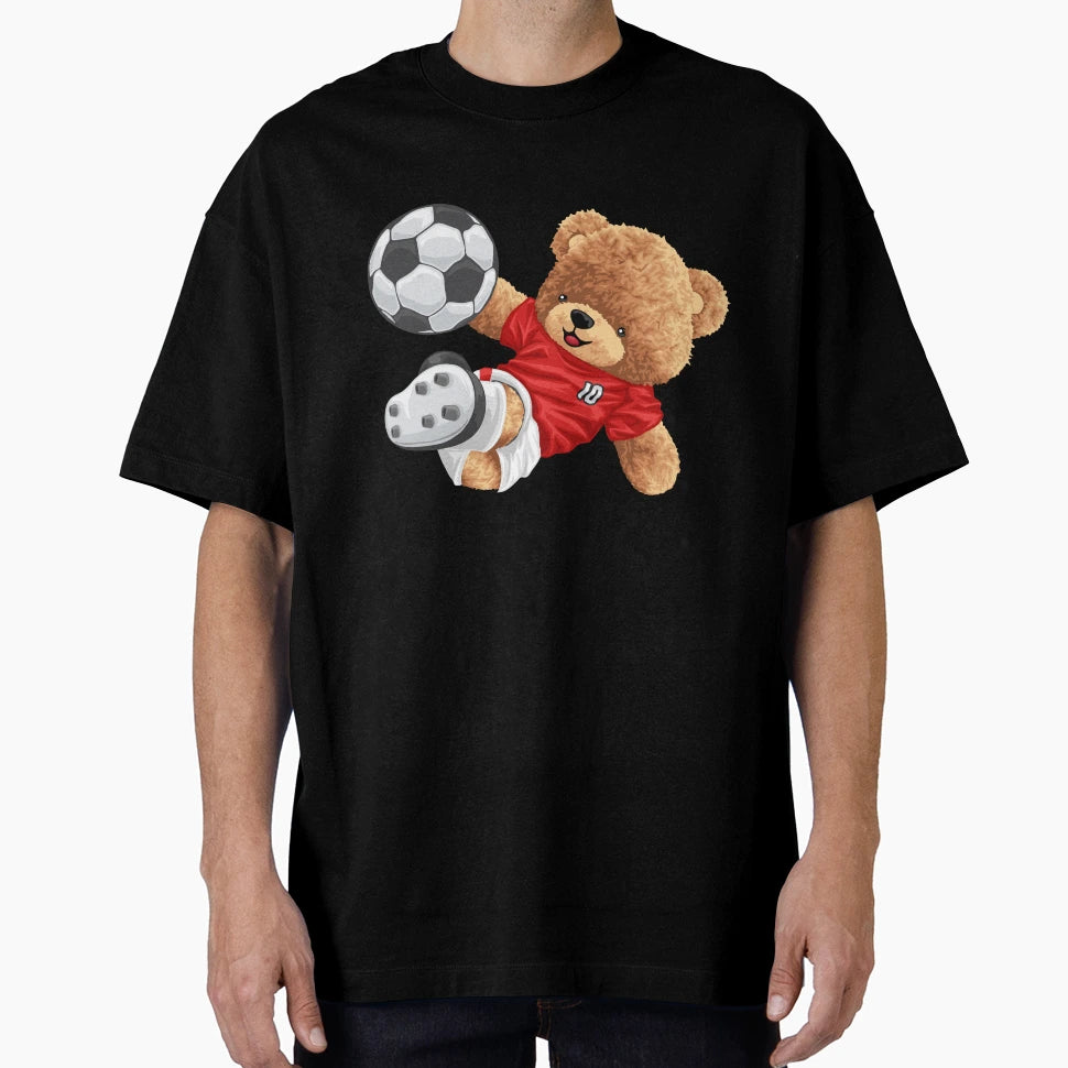 Teddy Bear Playing Soccer T-Shirt - Trendy Graphic Unisex - T-Shirt, Sweatshirt, Hoodie