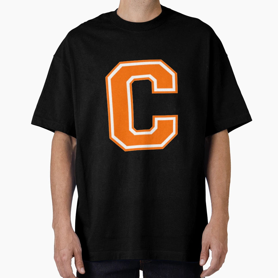 Varsity Letter C Orange Monogram T-Shirt - Unique Graphic Unisex - T-Shirt, Sweatshirt, Hoodie