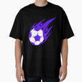 Football Purple Fireball Ball T-Shirt - Aesthetic Graphic Men Women - T-Shirt, Sweatshirt, Hoodie