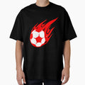 Football Red Fireball Ball Football T-Shirt - Fun Novelty Design Men Women - T-Shirt, Sweatshirt, Hoodie