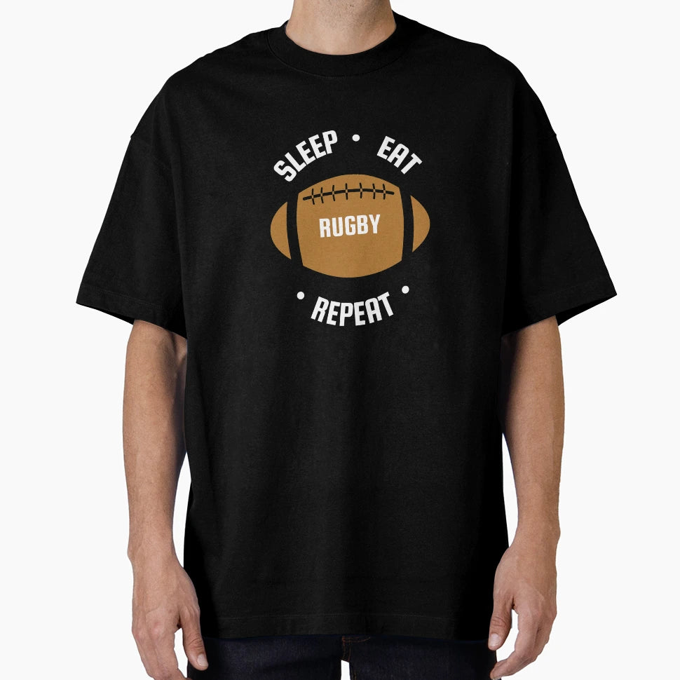 Eat Sleep Rugby Repeat Rugby Games T-Shirt - Unique Graphic for Adults - T-Shirt, Sweatshirt, Hoodie