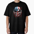 American Football Usa Flag Skull T-Shirt - Fun Novelty Design Men Women - T-Shirt, Sweatshirt, Hoodie
