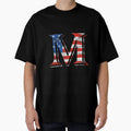 Usa Flag Alphabet M Patriotic Nod T T-Shirt - Unique Graphic Men Women - T-Shirt, Sweatshirt, Hoodie
