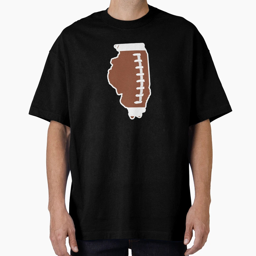 Football Illinois Fun Football Lover T-Shirt - Casual Everyday Wear Unisex - T-Shirt, Sweatshirt, Hoodie