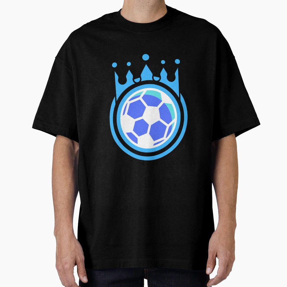 Football Blue Crown Ball Football Ball T-Shirt - Graphic Print Men Women - T-Shirt, Sweatshirt, Hoodie