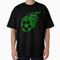 Football Green Fire Ball Football T-Shirt - Casual Everyday Wear Men Women - T-Shirt, Sweatshirt, Hoodie
