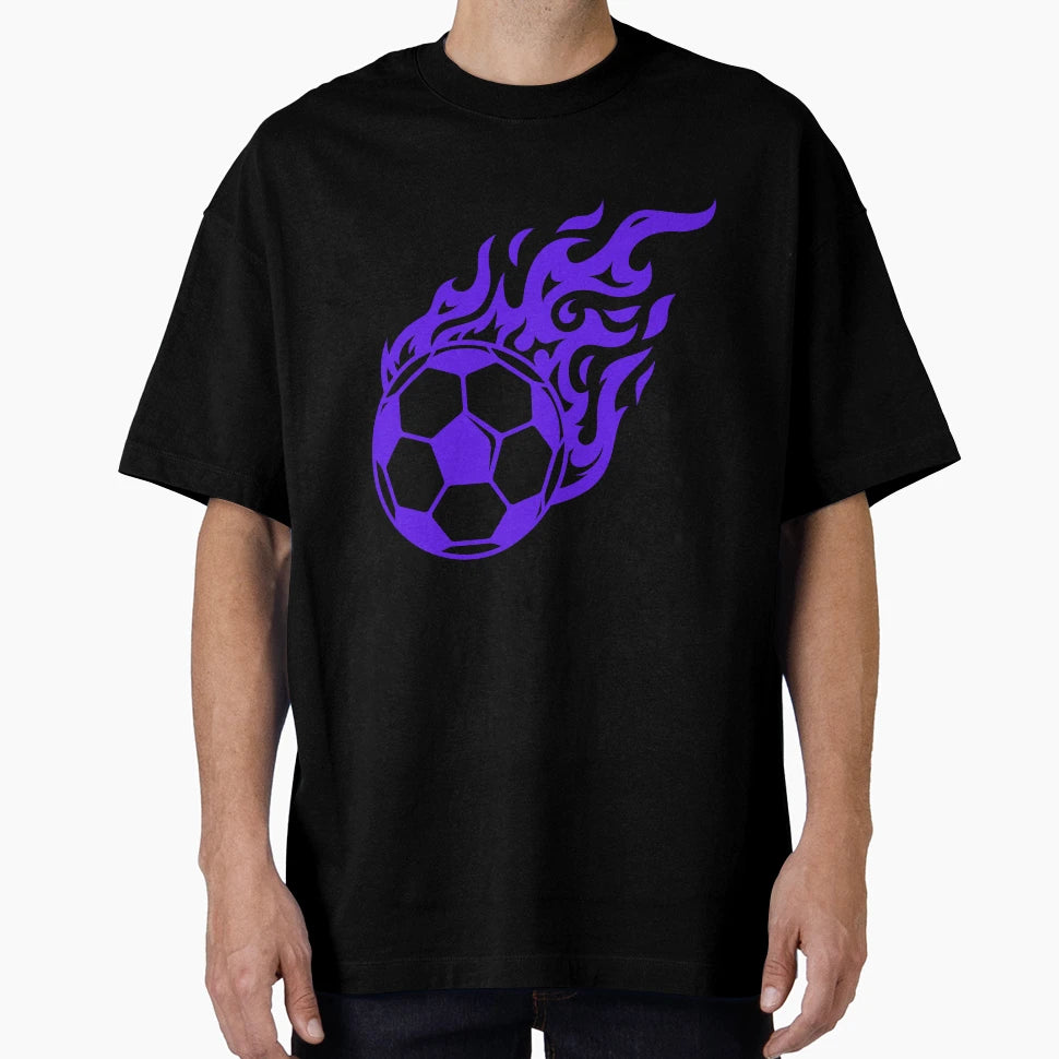 Football Purple Fireball Ball Football T-Shirt - Novelty Apparel Men Women - T-Shirt, Sweatshirt, Hoodie