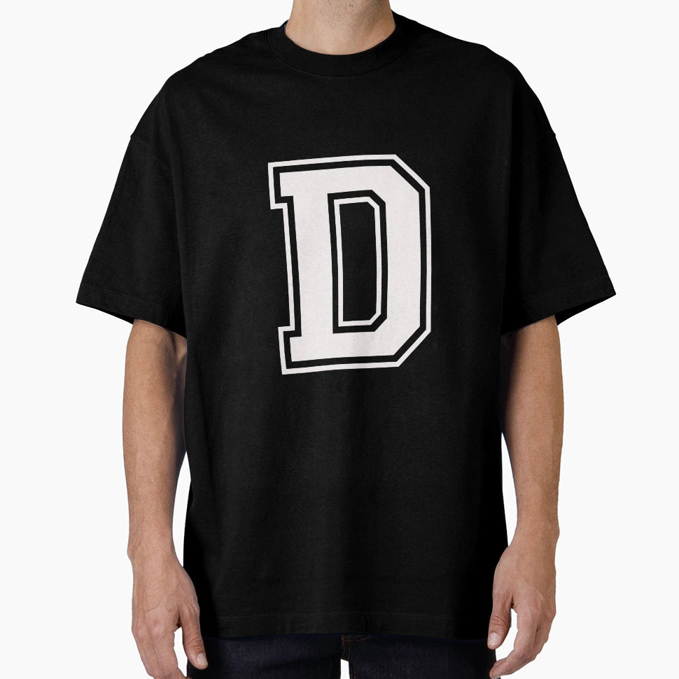 Letter D White T-Shirt - Minimalist Print for Adults - T-Shirt, Sweatshirt, Hoodie